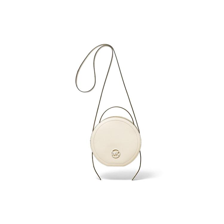 

New MICHAEL KORS Leather Round Bag, Handbag, Shoulder Bag, Crossbody Bag Medium Women s Pure White 35S1GUWC2L-LT-CREAM 20.1*7.1*20.1CM
