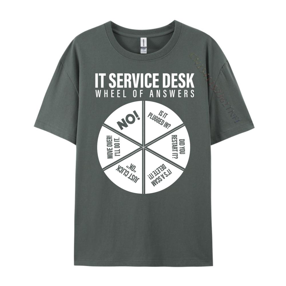 It Servicedesk Wheel Of Answers Computer Repair For It Freaks 3XL Men Clothing Graphic Tee Shirt New Year