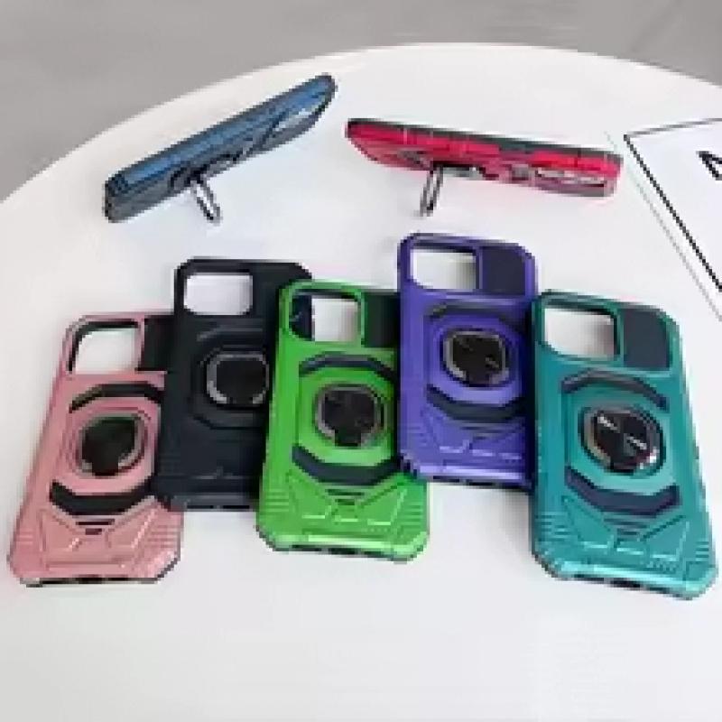 Armor Heavy Duty Case For Apple iPhone 11 12 13 14 15 16 17 Pro Max Magnetic Rotating Ring Holder Full Cover Phone Fundas Coque