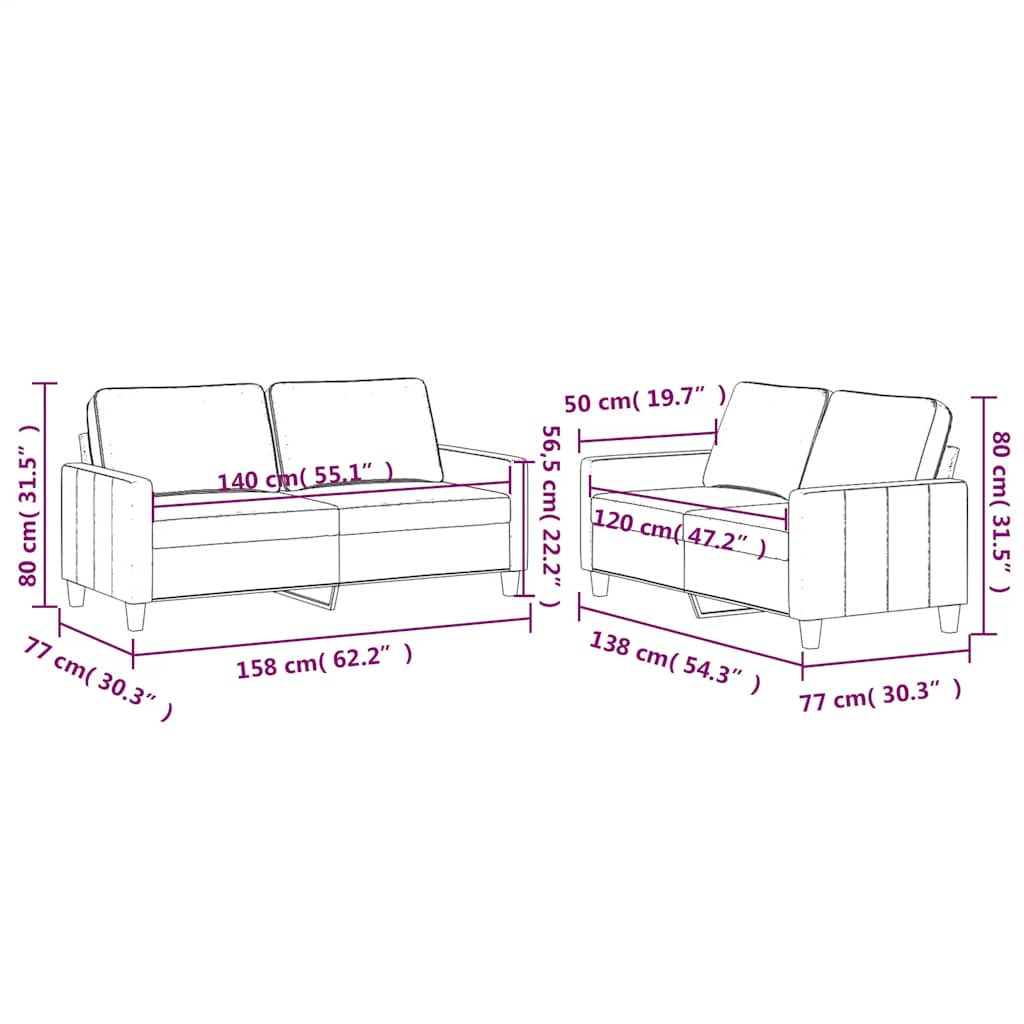 2 Piece Sofa Set with Cushions Yellow Velvet