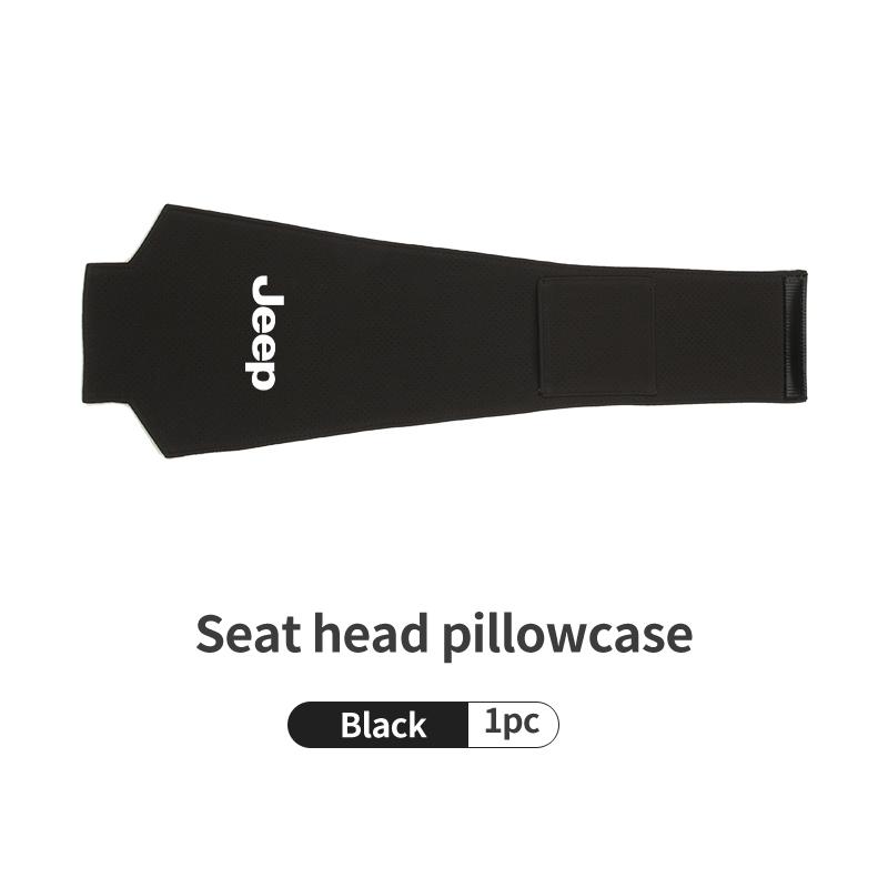 Car Logo Headrest Cover Leather Storage Neck Pillow Case Accessories For Jeep Renegade Compass Grand-Cherokee Wrangler-JK ALW1