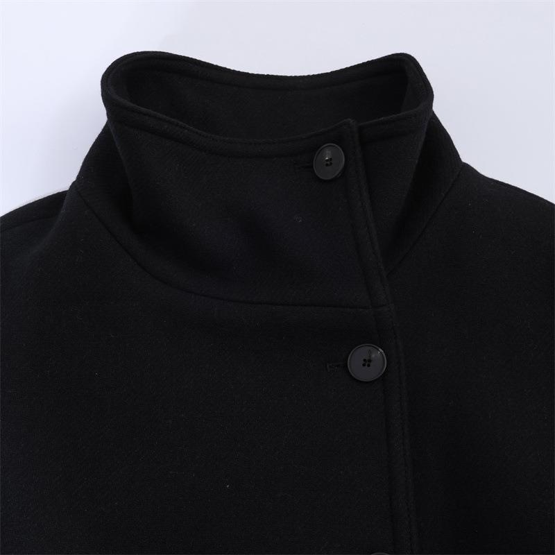 Cappotto Corto da Donna in Misto Lana Collo Alto Casual Chic Capospalla Inverno 2025