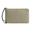 Eckreißverschluss 19 Reißverschluss Genarbtes Leder Clutch Klein Damen Pistazie pistazienfarben