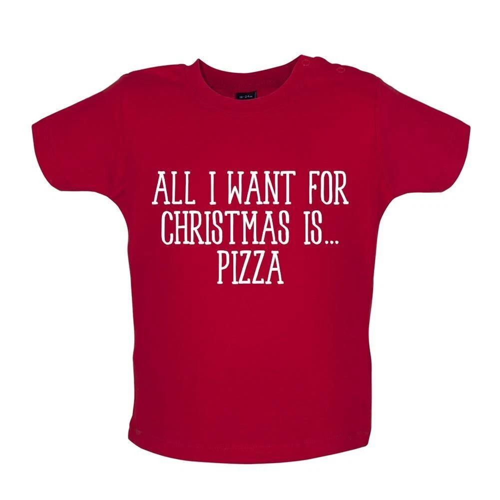 

Everything I Want for Christmas Is Pizza - Kids T-Shirt Tees Top - Funny Cheese 140