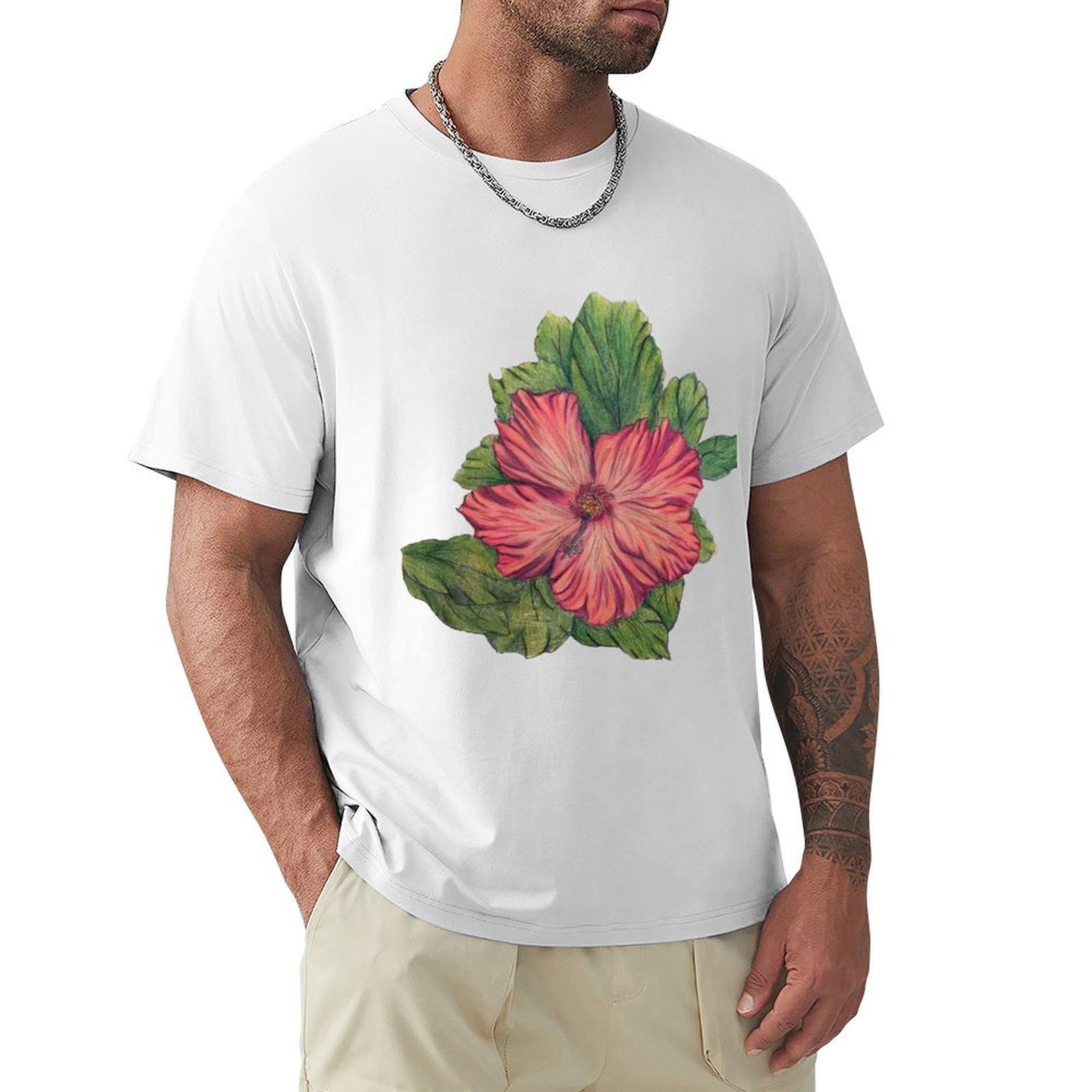 Hibiscus Flower Tshirt Casual All Match Tee Shirt For Unisex S