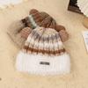 New cartoon Christmas wind age-reducing striped knitted hat winter thermal hat Japanese dopamine versatile wool hat women