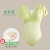 Womens Ballet Leotard Short Sleeve Wrap-Style Dancewear With Ruched Detail Gymnastics Yoga Training