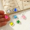 2 Pcs Resin Heart Valentine's Day Charms Enamel Hearts Dot 304 Stainless Steel Pendants Pendants For DIY Necklace 17mm x 12mm