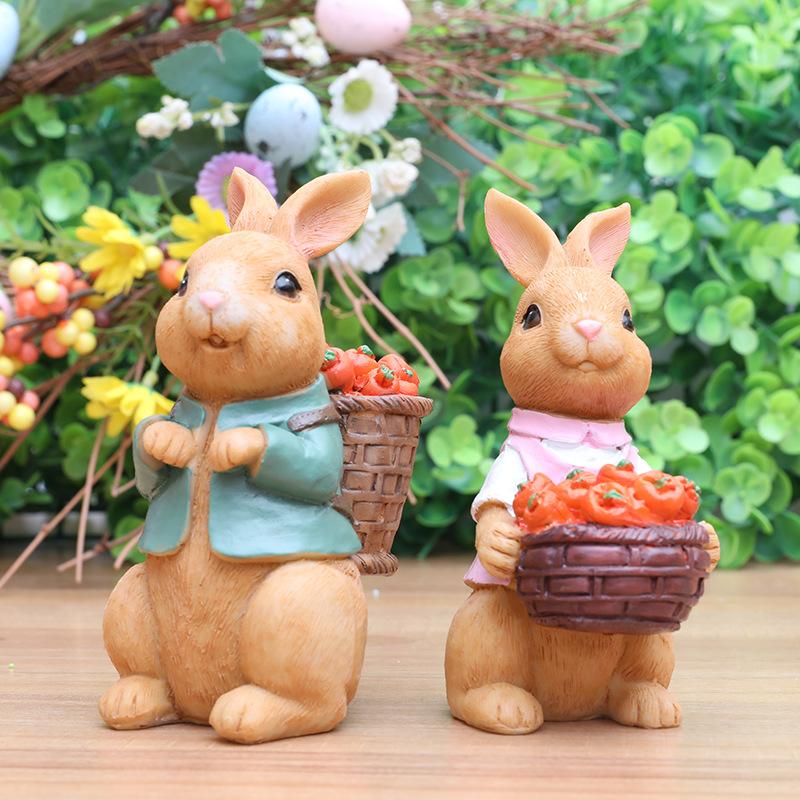 Easter Bunny Ornaments, Gardens, Courtyards, Decorations, Handicrafts, Windowsills, Miniature Bonsai, Decorations, Backpack Rabbit, Easter Gift