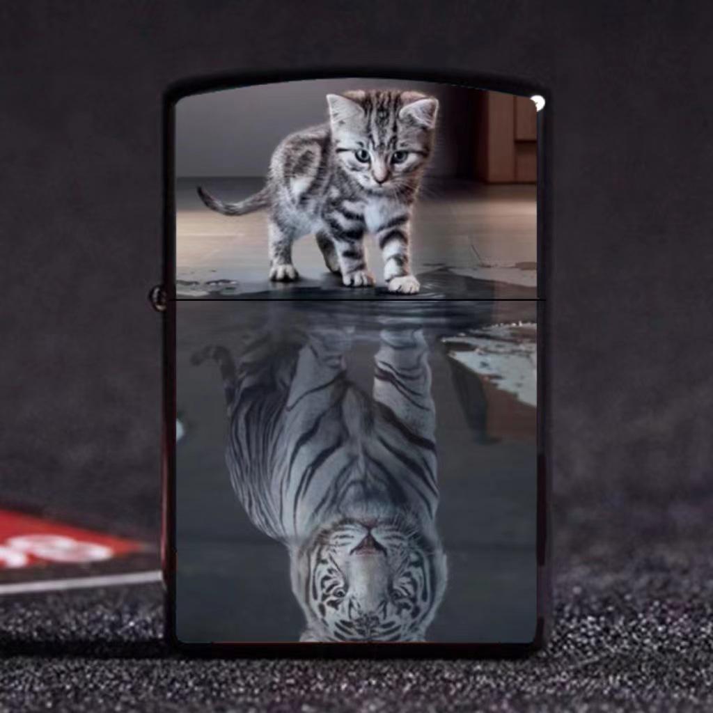 Azure Dragon, White Tiger, Vermilion Bird & Black Tortoise Kerosene Lighter – Creative Design for Douyin