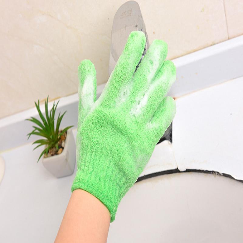 2Pcs 2-in-1 Exfoliating Bath Gloves Massage Peeling Shower Scrub Mitts for Full Body Skin Smoothing Care