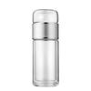 1 PC Glass Cup Red/Silver Double-layer Large-capacity Tea-separating Glass Cup 360ml, 420ml, 450ml Drinkware Water Bottles