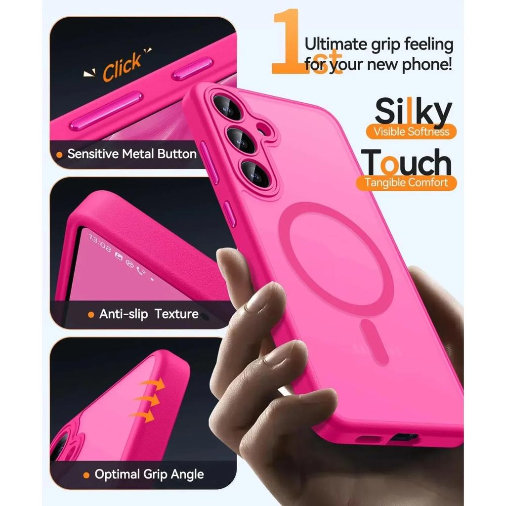 Luxury Matte Translucent Magnetic Wireless Charge Case for Samsung Galaxy A56 A16 A36 A26 A06 A55 A35 A25 A15 A05 Magsafe Cover