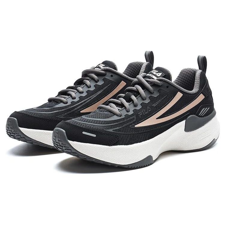 Fila Flow Lightweight Comfortable Fabric Synthetic Leather Low-Top Running Shoes Women Sneaker Black A12W311105FBK