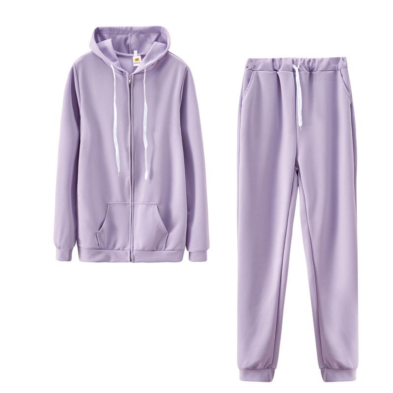 2024 Autumn Hot-Selling Women's Solid Color Hoodie Sweatshirt Sportswear Two-Piece Set