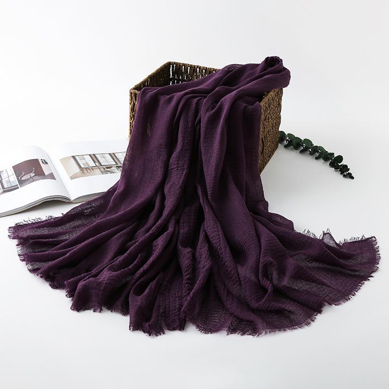 Women Cotton Linen Scarf Autumn Lady Solid Color Long Scarves Soft Thin Plain Shawl Foulard Viscose Wrap Shawls New Summer