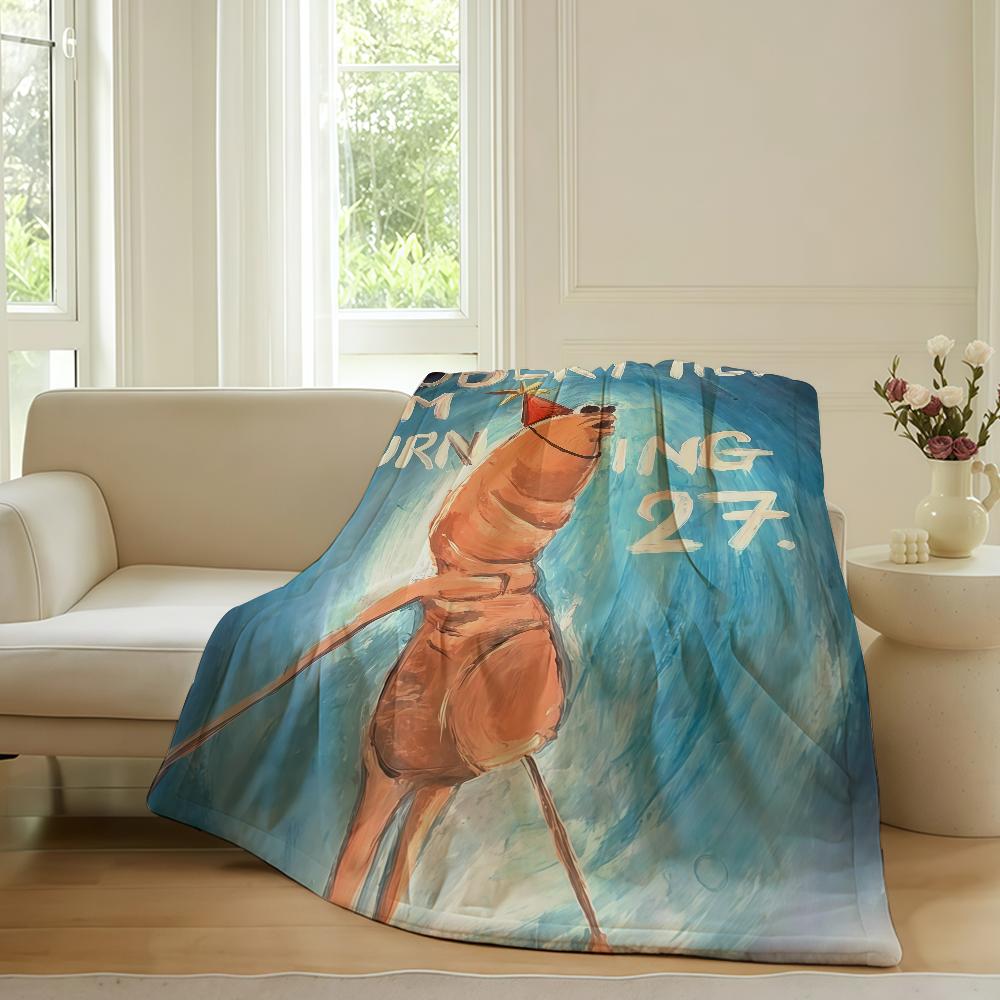 Divertido Marcus The Worm VRchat Rorert Blanket For Sofa Office Bed Plane Travel Sleep Read Relax Camping Soft And Warm