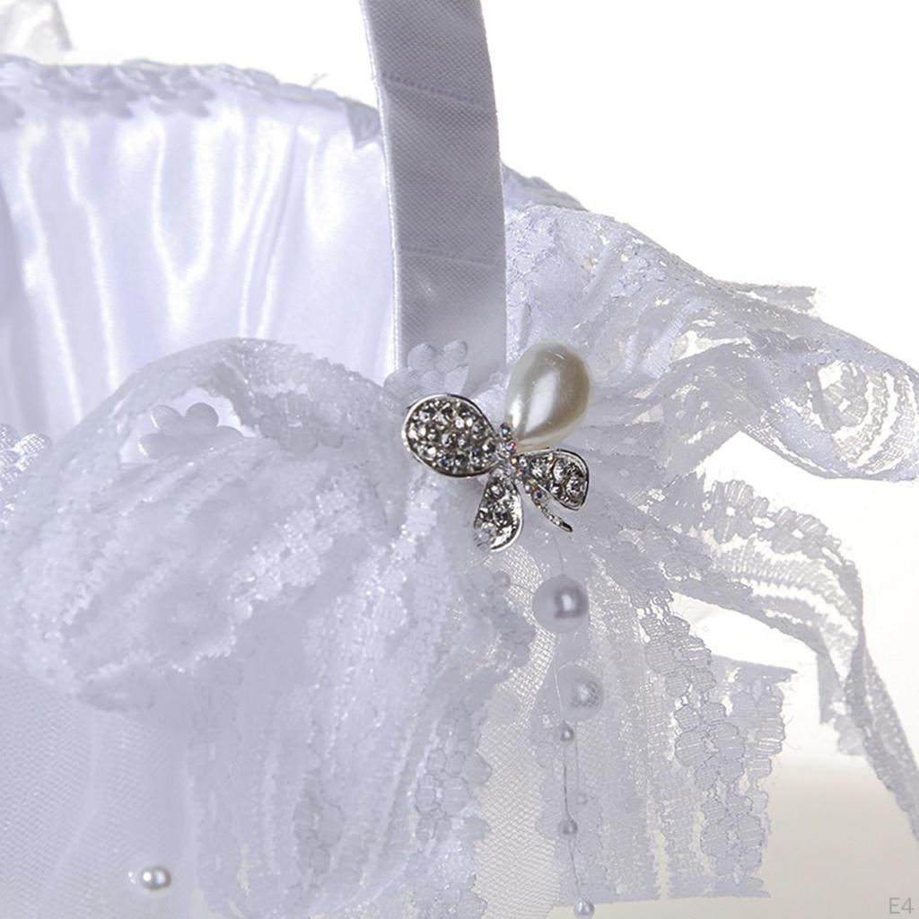 Elegant Flower Girl Baskets, Bridal Accessories ,Candy Gift Bag Storage Handbasket ,Wedding