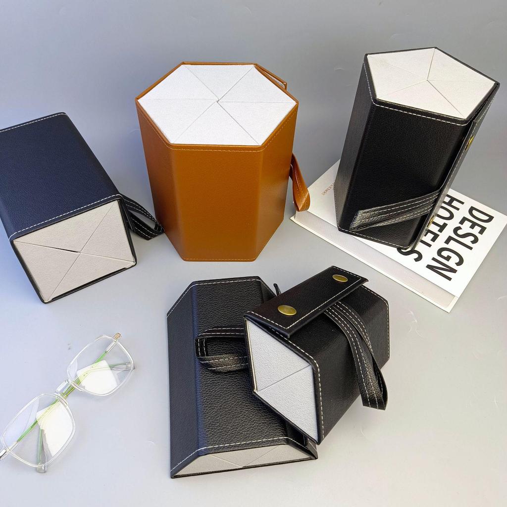 High-End Multi-Compartment Folding Eyeglass and Sunglass Storage Case