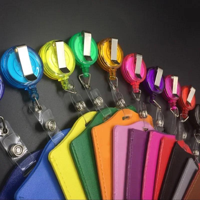 Bank Credit Card Holder Bus ID Card Holder Identity Badge Holder Bus Card case cards sleeves with Retractable Reel Office Supply