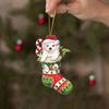 2D Christmas Dog Hanging Ornaments Cartoon Puppy Acrylic Pendant Xmas Tree Dog Charms  Christmas