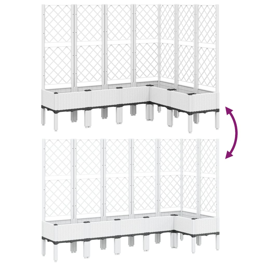 Vidaxl Garden Planter With Trellis, White, 160X120X142 Cm, Pp