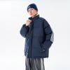 Winter Trend Striped Stand-up Collar Loose Cotton-padded Clothes Couple Style Warm Versatile Cotton-padded Jacket Men