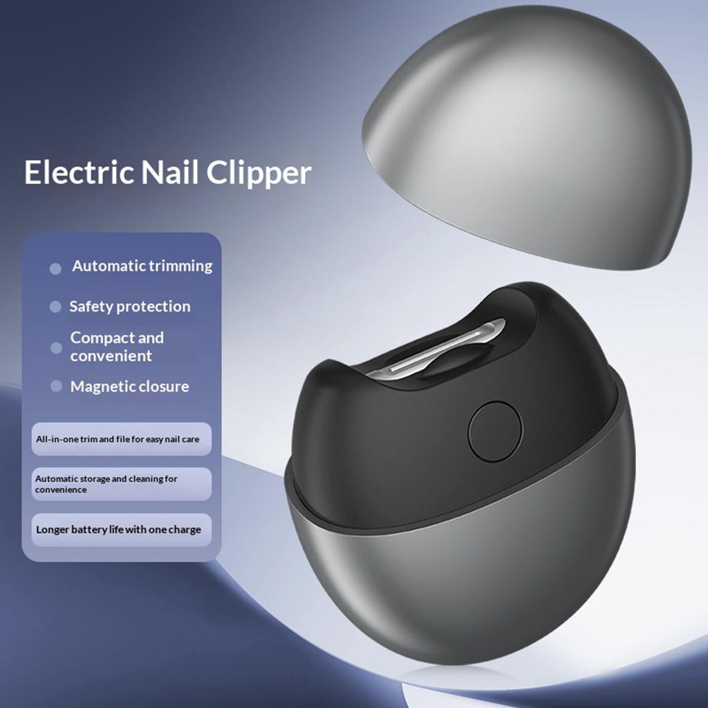 Electric Nail Clipper with Light and Scraps Storage Automatic Nail Trimmer Rechargeable Nail Cutter for Baby Care Adults Nails