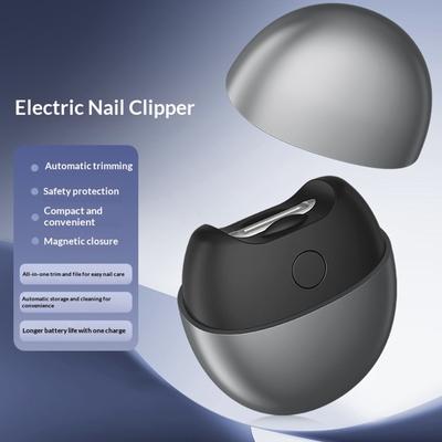 Elektrisk Nagelklippare med Ljus och Skrapförvaring Automatisk Nagelklippare Uppladdningsbar Nagelsax för Bebisvård Vuxennaglar