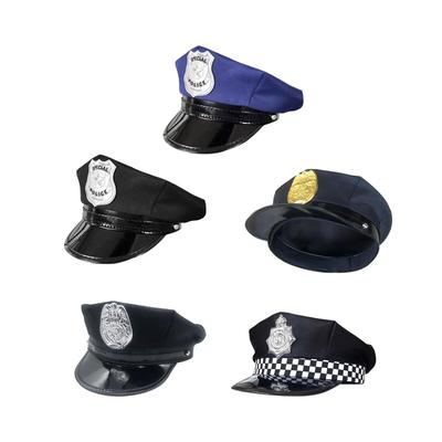 Children Police Hat Role Play Headdress Kids Police Officer Hat for Stage