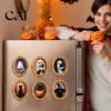 Kitchen Refrigerator Magnet 1/6Pcs Halloween Retro Frame Magnet, Wooden Fridge Seasonal Magnets Decor Decoration, Memo Note Holder for Holiday