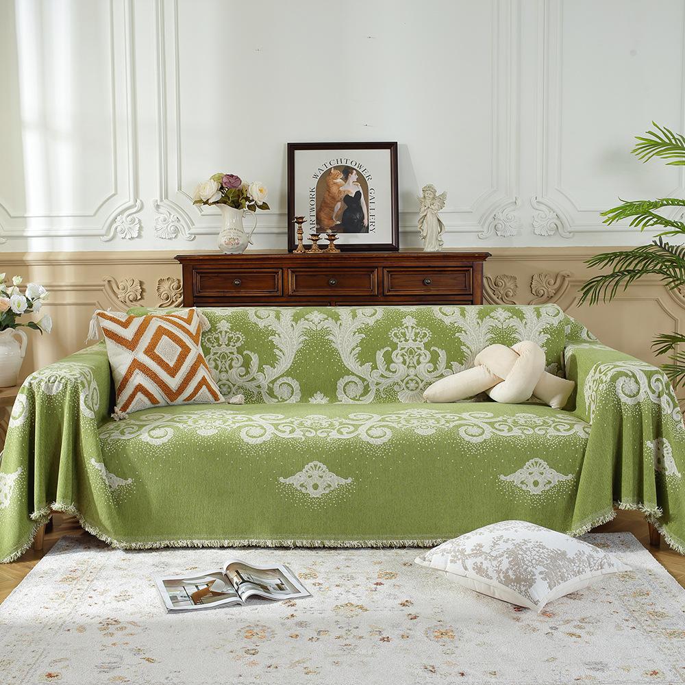 Fabric European Flower Sofa Cover Towel Four Seasons Universal Skin-Friendly Soft and Simple Non-Slip Sofa Cover Cushion
