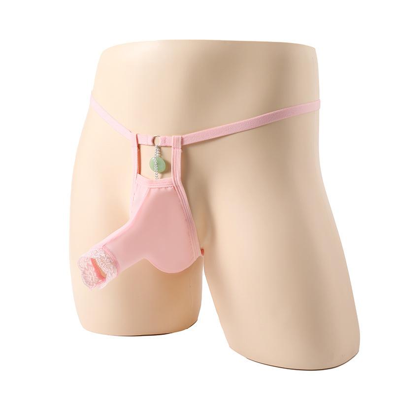 Sissy Lingerie Men'S Sexy Bikini Thong Open Elephant Nose Pouch G-String Open Front Tangas Bulge Enhancing Undies Gay Underpant