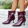 Temperament Pointed Toe Stiletto Naked Boots Women's Autumn and Winter Versatile Fashion Outside Wear High Heeled Booties