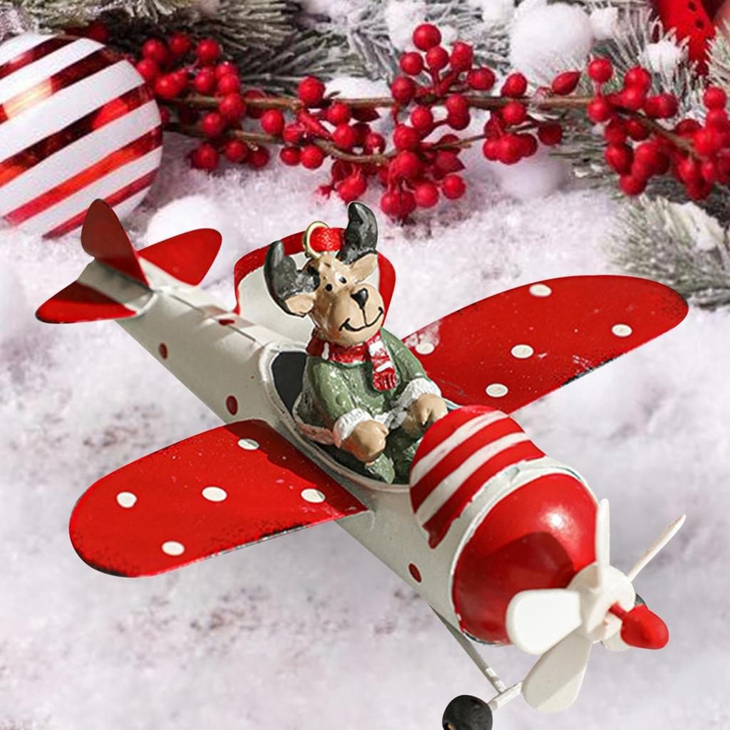 Figurky Santa Clause v letadle Vtipný letící Santa Claus Sněhulák v letadle