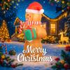 7.87FT Inflatable Toy Gingerbread Man Candy Cane Gift with LED Lit Xmas Yard Lawn Party Decoration Christmas Home Supplies Gift