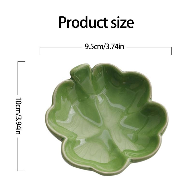 Stabile Keramik-Kleeblatt Schmuckaufbewahrungsschale Sicher Mehrere Fächer Organizer