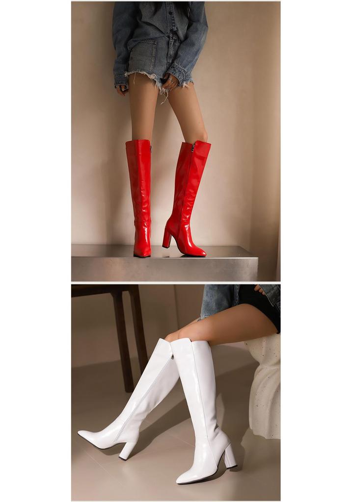 2025 Winter High Leg Knight Boots, Size 34-48, Chunky Heel, Women's Fashion Footwear.