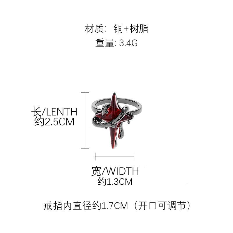 European and American original dark gun black tetragonal star earrings women s niche temperament ins exquisite earrings