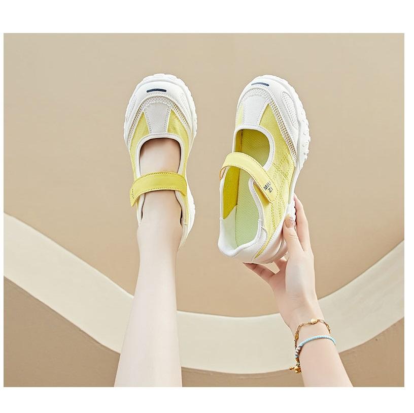 Fashion Weightlight mary jane shoes women's canvas shoes woman low wedge heel loafer fashion patchwork mesh shoes ladies strappy flats