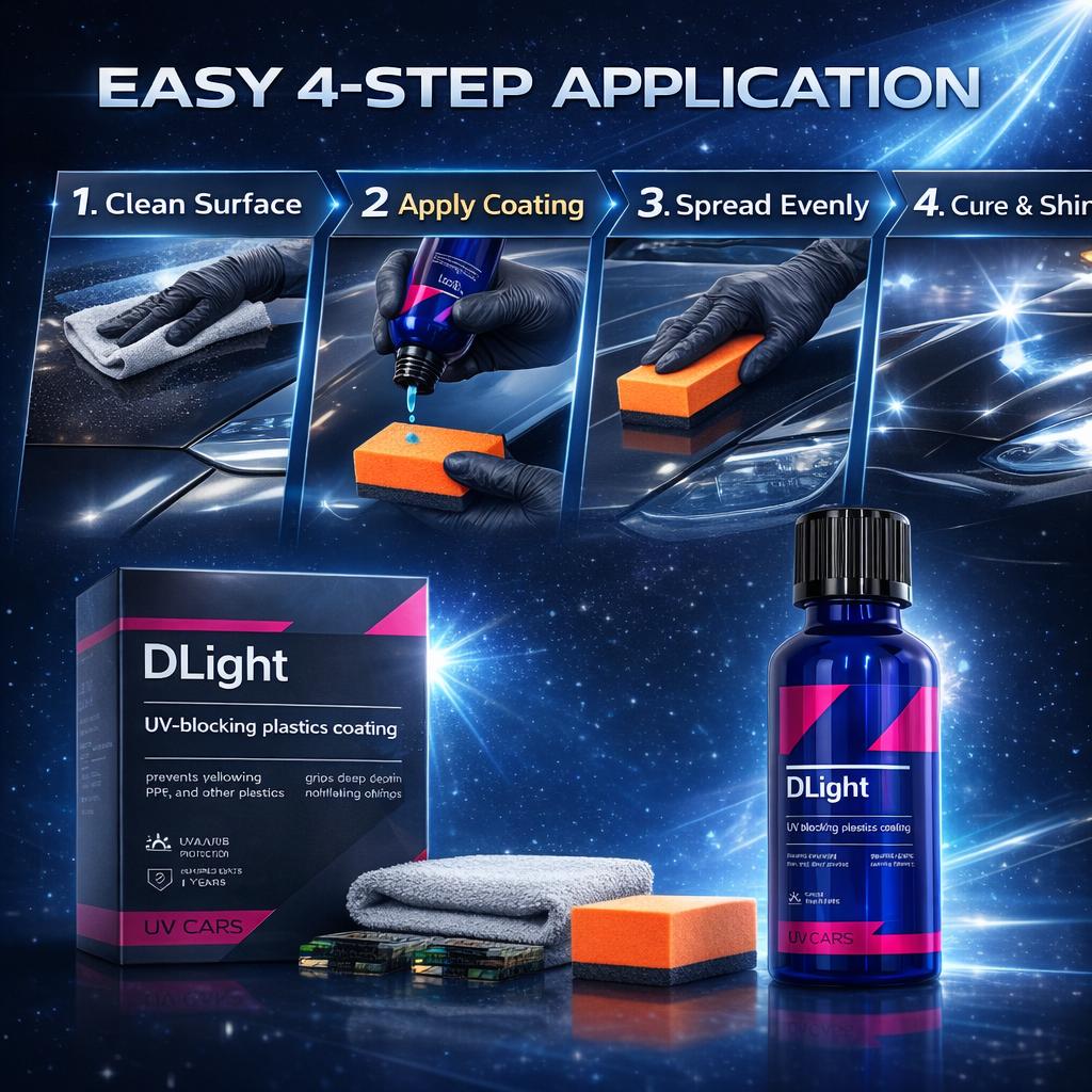 Car CQUARTZ DLight UV Ceramic Headlight Coating Long-Lasting Protection Coating for Car Care Headlights and PPF Plastics