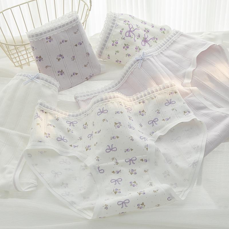A-class baby cotton women's underwear 10A pure cotton antibacterial crotch breathable and skin friendly girl style triangle pants