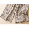 DIMANAF 2026 Summer New Plus Size Women Long Pants Cotton Linen Vintage Loose Elastic Waist Casual Lady Bottoms Print Floral