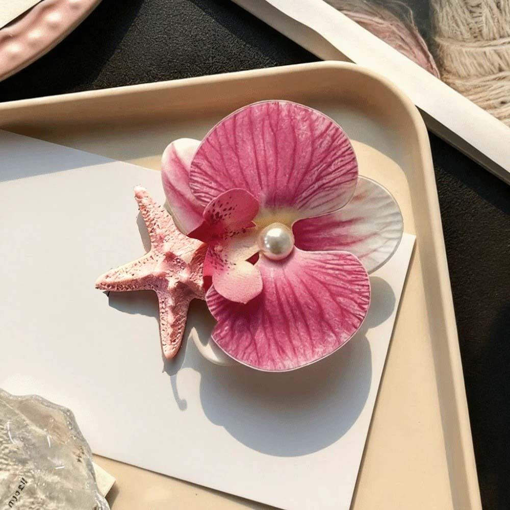 5 PCS Korean Style Starfish Flower Hair Clip Sweet Moth Orchid Side Clip Beach