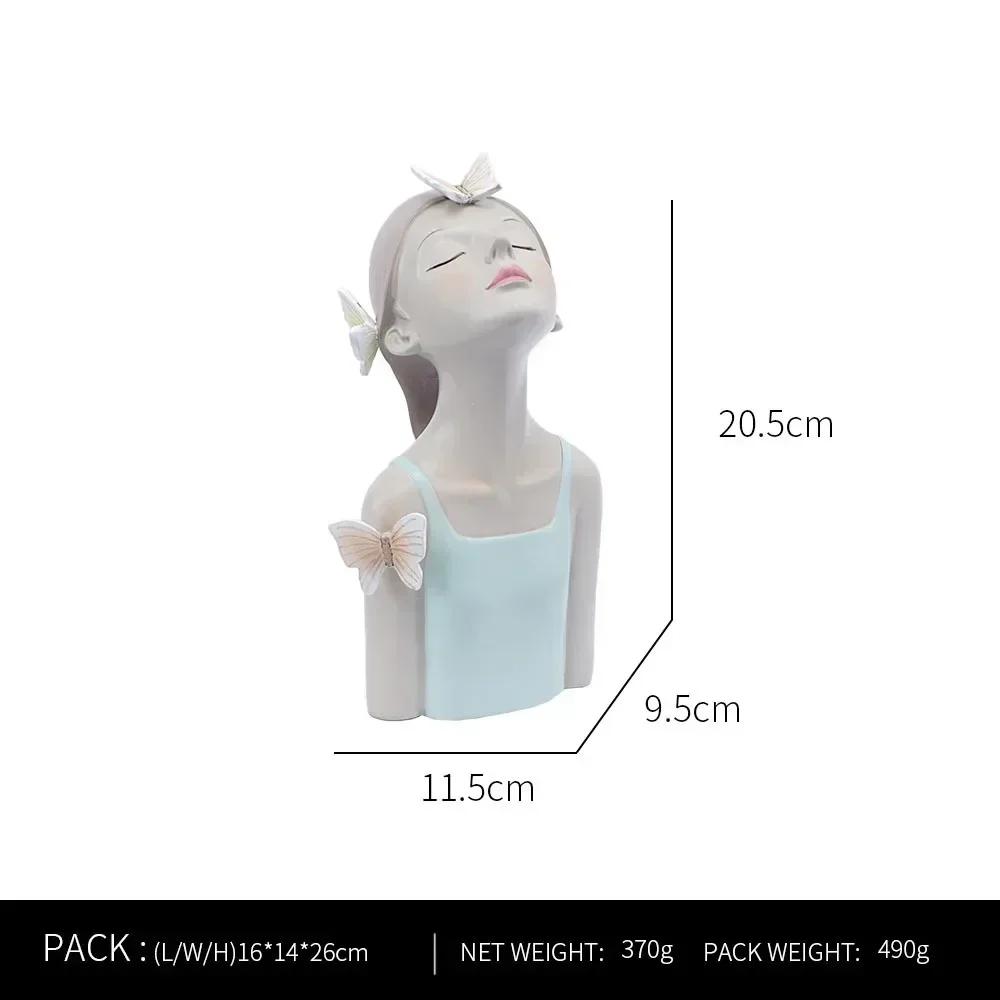 Fashion Butterfly Girl Resin Decorative Ornament Figurines for Interior Desktop Decor Accessories Home Living Room Object