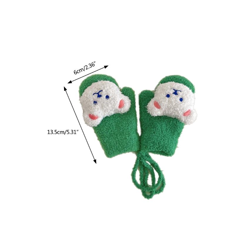 Futrzane Rękawiczki Rękawice Zimowe dla Malucha Dziewczęce Chłopięce Pogrubione Przytulne Ocieplacze na Ręce Wiatroodporne Rękawice Unisex Rękawice z Polaru Koralowego