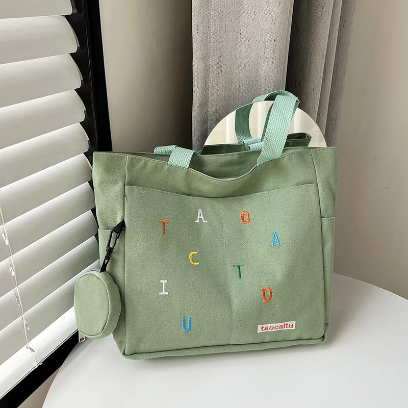 Women's Bag Large-capacity Canvas Bag New Shoulder Bag Fashionable Sweet Mother and Child Bag Tote Bag