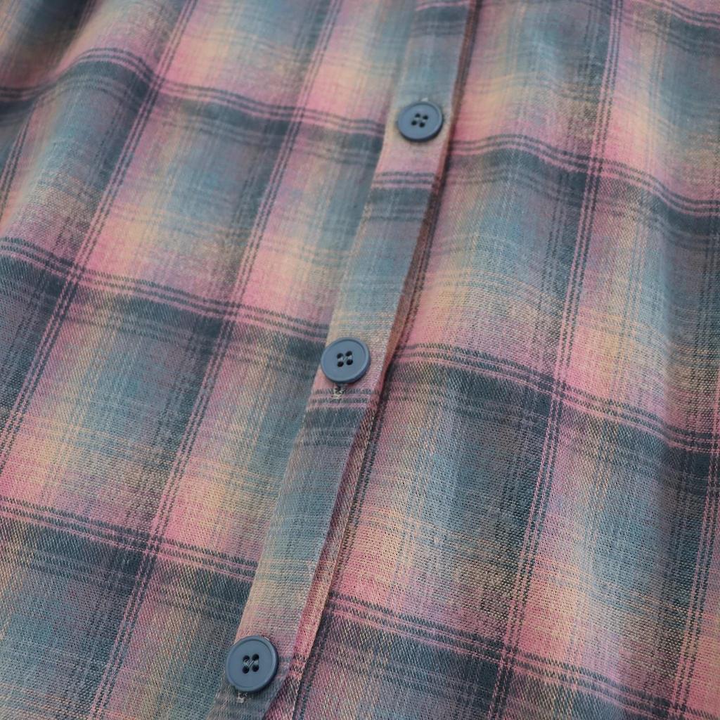 2025 Autumn Plaid Round Neck Long Sleeve Mori Girl Dress - Loose and Versatile Cardigan Style