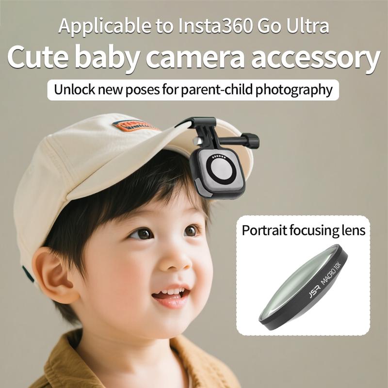 For Insta360 GO Ultra 10X Portrait Focusing Mirror Cute Treasure Macro Lens Cap Clip Close-up Lens Photography Accessories