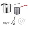 Small Deep Fryer with Basket Pot Removable Frying Basket, Durable Stainless Steel Compact Oil Filter Batch Pot, No Spill Saving for French Fries